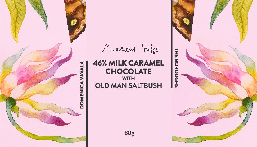 Milk caramel chocolate with Old  Man Saltbush